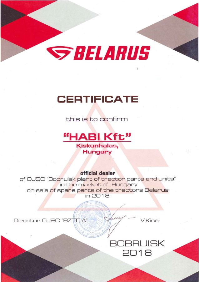 Bobruisk certificate
